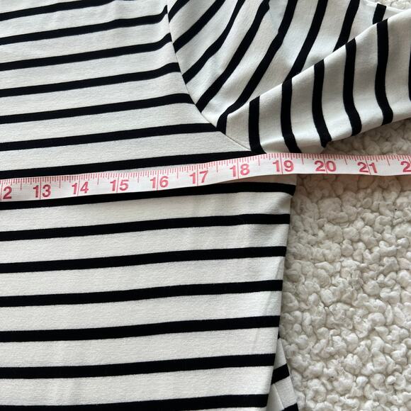 Chico's Black White Stripe Rayon Top Skirt 1 (8) - Picture 10 of 13